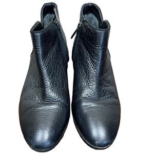 Sam Edelman Petty Ankle Booties black stacked heel round toe side zip size 7.5M